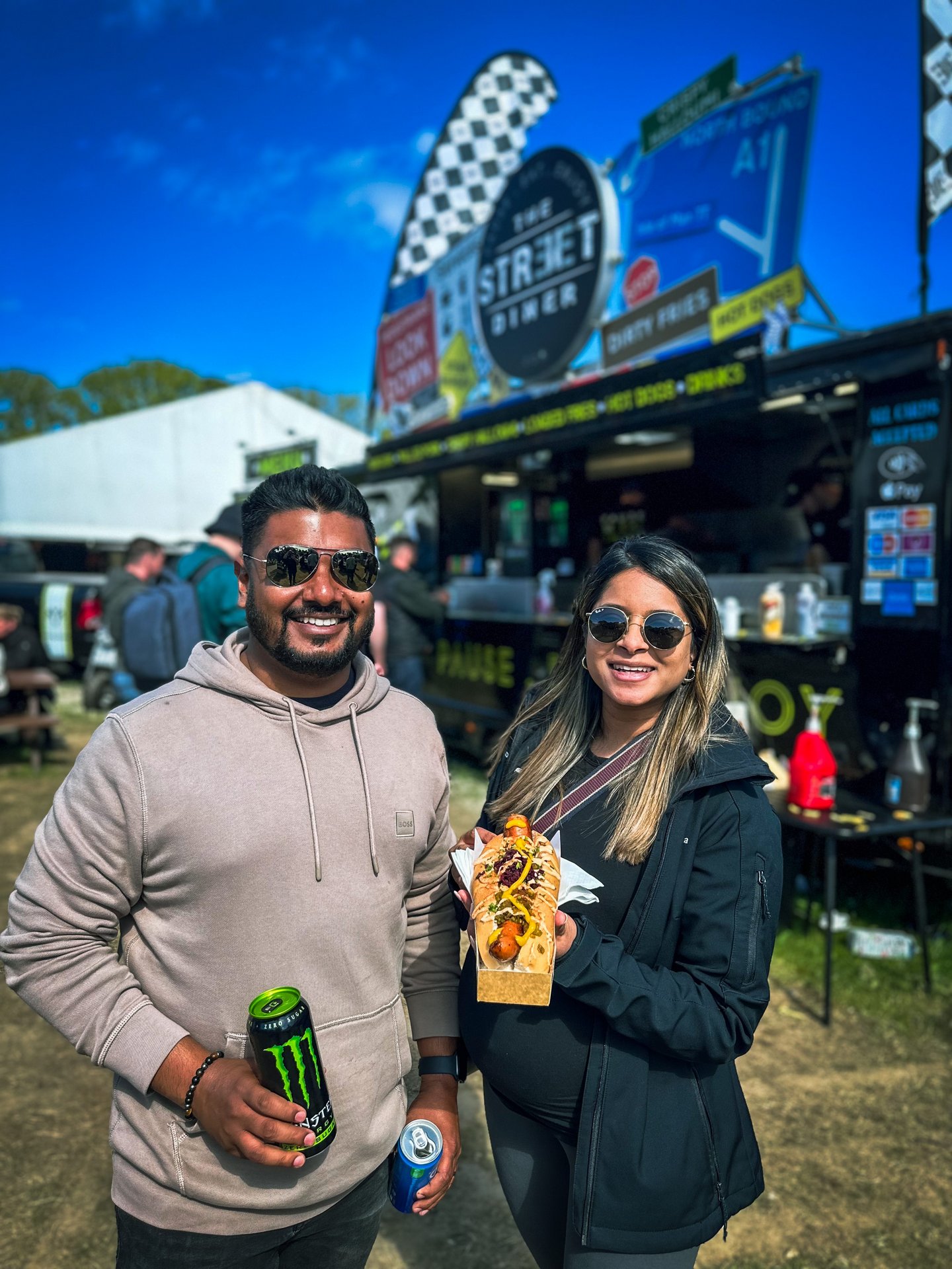 Couple enjoying The Street Diner at the Isle of Man TT