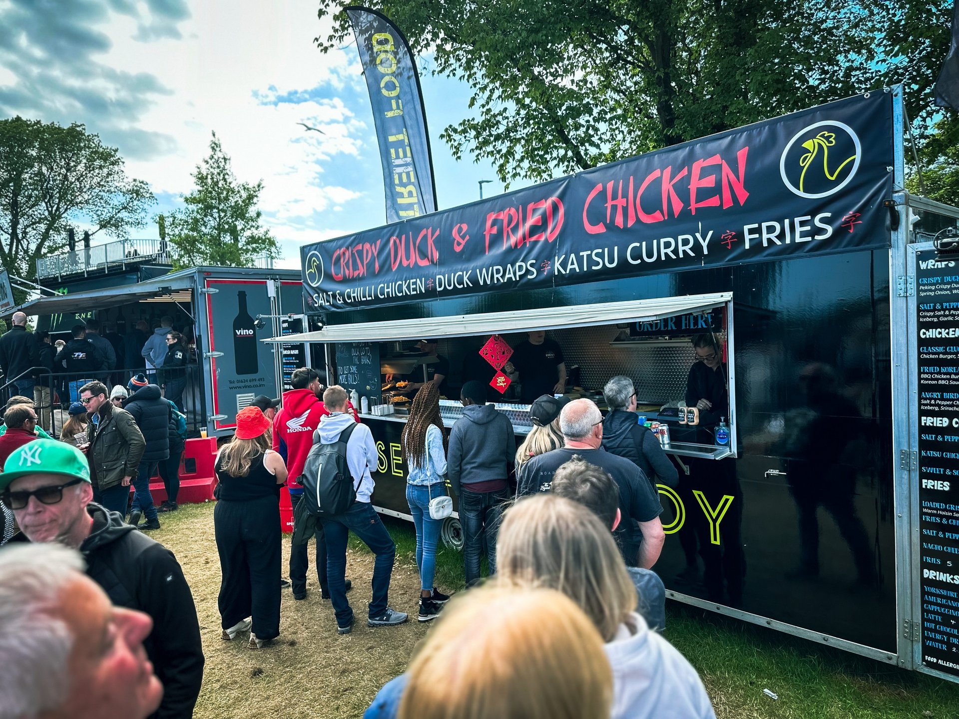 Queue at Happy Crispy Duck &amp; Fried Chicken.